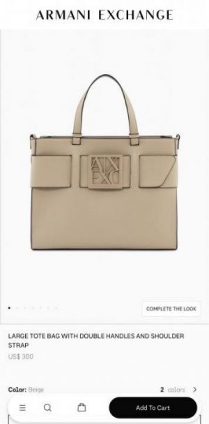 ARMAN_I LARGE LOGO PLACKET SATCHEL HAND BAG WITH DUST BAG & CARRY BAG  - 1776