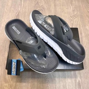 SKECHERS GO RECOVER GREY WHITE SIMPLEX SLIPPER
