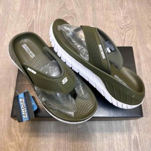 SKECHERS GO RECOVER GREEN WHITE SIMPLEX SLIPPER