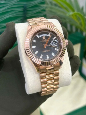 Rolex_ day date Diamond  Black Face Rose Gold 30F3