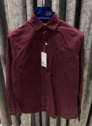 BURBERR-Y IMPORTED STORE ARTICLE SHIRT MAROON