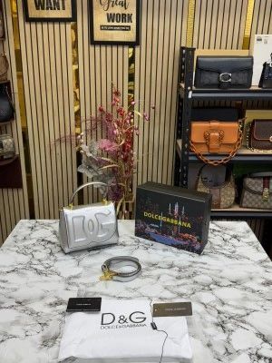 Dolc_e_&_Gabbana_lacquered_bag_mini_DG Logo_(Silver)