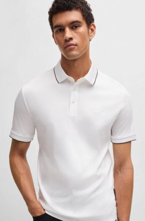 Sale Boss x Porsche Edition White Collar Neck Premium Polo T-shirt F2463-WH
