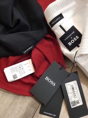 Sale Boss x Porsche Edition White Collar Neck Premium Polo T-shirt F2463-WH