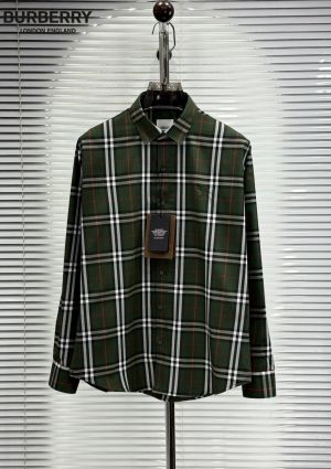 Burberr_y Checks Premium Shirt Olive