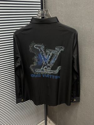 _LOUIS_VUITTON_BLACK_100%_Imported_Fabric_Latest_Store_Article_Very_Premium_Stichless_Shirt_482