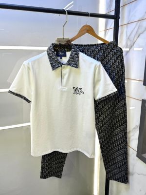 Christian Dio r White Imported Monogram Premium Track Suit With Brand Carry Bag F3681-W2