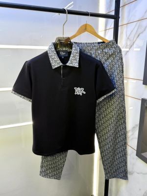 Christian Dio r White Imported Monogram Premium Track Suit With Brand Carry Bag F3681-BL