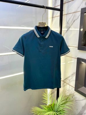 Hugo_Boss Green Premium Collar Neck Polo T-shirt F1037-GR