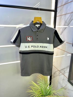 Sale Us Polo Grey Premium Collar Neck T-shirt F2457-GY
