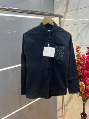 Loew e Black Premium Oxford Cotton Fabric Shirt With Pocket Embroidered Logo custom Branded Button Tagging And Poly Bag 4051