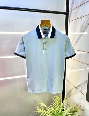 Sale Emporio Arman_i Sky Polo Premium Collar Neck T-shirt F2849-SK