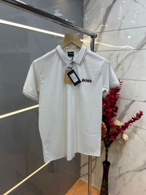 Hugo Bos s Premium Imported 240 GSM Interlock Lycra Fabric Polo Tshirt with Collar Design and Embroidered Logo 4003