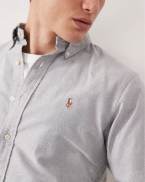 RALP-H L-AUREN P-OLO IMPORTED STORE ARTICLE  SHIRT GREY