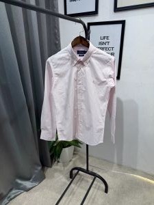  Ralp h lauren pink imported lining shirt with embroidery logo and brand button 