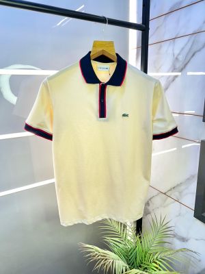 Lacost e Navy Polo Premium Collar Neck T-shirt F2974-NY