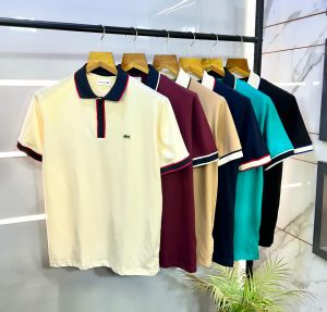 Lacost e Polo Premium Collar Neck Butter T-shirt F2974-BU