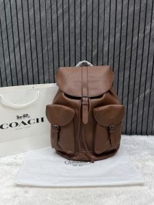 Coach_909_CB_Red-Coffee_Warner_Signature_Large_Backpack_With_DustCover_CarryBag
