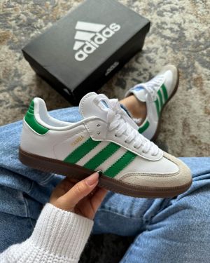 Adida.s Samba White Green Women Leather Quality  FIX