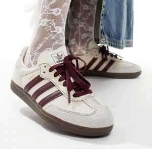 Adida.s Samba Wonder White Maroon Women Leather Quality FIX 