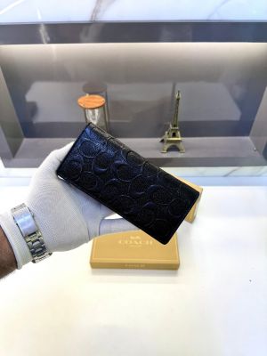 Coac_h Long Wallet Black Fa 544