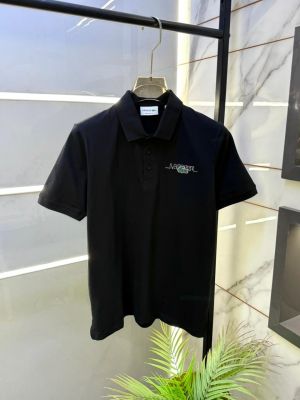 Lacost e Black Polo Premium Collar Neck T-shirt F2373-BL