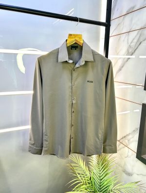 Hugo_Boss Beige Super Premium Shirt With Brand Packing F2935-BE