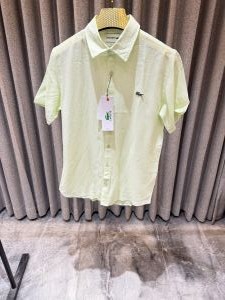 Lacost e Pista Green Pure Linen Haf sleeves Shirt