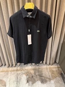 Lacost e Black Pure Linen Half sleeves Shirt