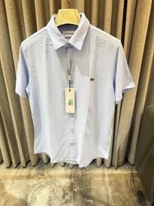 Lacost e skyblue Pure Linen Half sleeves Shirt