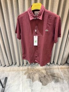 Lacost e Maroon Pure Linen Half sleeves Shirt