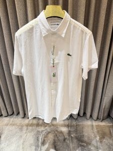Lacost e white Pure Linen Half sleeves Shirt