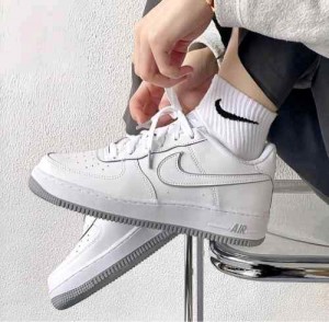 NIKEE AIRFORCE 1 07 WHITE WOLF GREY sale