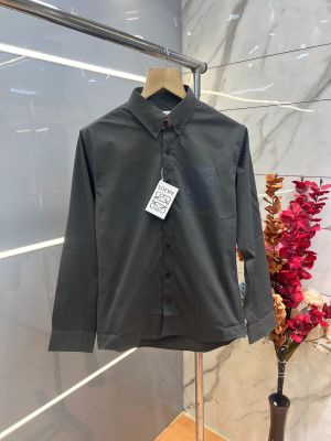 Loew e Grey Premium Oxford Cotton Fabric Shirt  Emboss Logo custom Branded Button Tagging And Poly Bag 4053