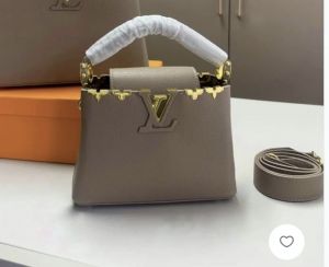 LOUI.S VUITTON CAPUCINES BB HANDBAG PREMIUM LEATHER WITH OG BOX PACKING