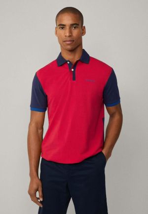 Hacket t London Red Back Print Collar Neck Premium Polo T-shirt F3505-RE
