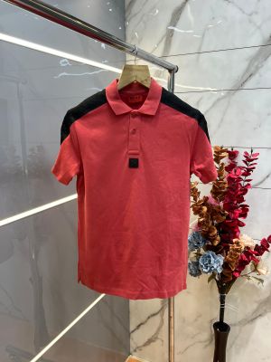 Hugo Bos s Red Premium Imported Cotton Lycra Fabric Polo with Shoulder Design Sale Offer 1016