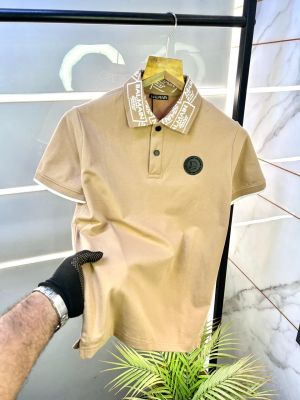 Balmai n Paris Beige Imported Premium Polo Collar Neck T-shirt F3126-BE2