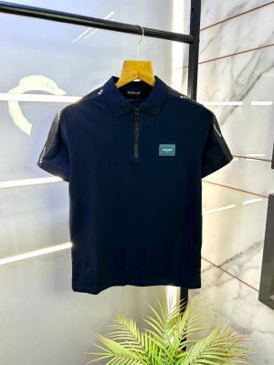 Balmai n Paris Navy Imported Premium Polo Collar Neck T-shirt F3126-N2
