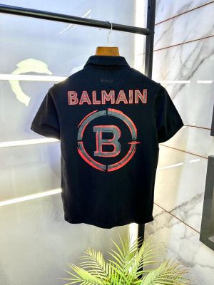 Balmai n Paris Black Imported Back Print Premium Polo Collar Neck T-shirt F3126-B2