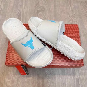 Under Armou.r Project Rock 3 Beige Blue Flip-Flop