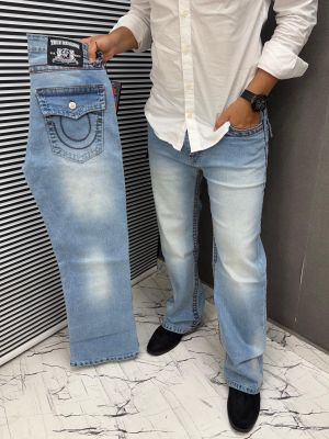 True Religion Sky Blue 100% Imported Latest Store Article Very Premium Bootcut Jeans 487