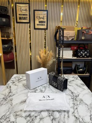 Arman_i Exchange AX Logo Chain Crossbody Bag With Box And Dust Bag (Flower - 423)