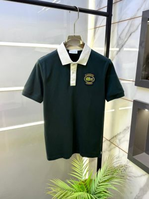 Lacost e Dark Green Polo Premium Collar Neck T-shirt F2373-DGR