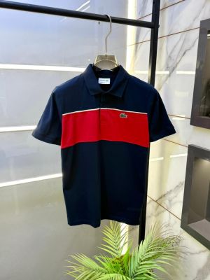 Lacost e Navy Polo Premium Collar Neck T-shirt F2373-NY