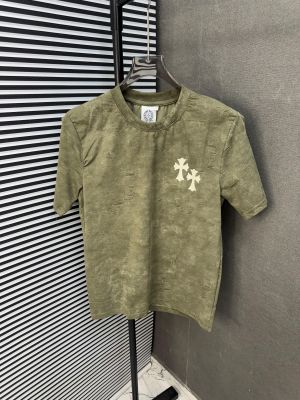 CHROME HEART OLIVE IMPORTED FABRIC CURRENT STORE ARTICLE VERY PREMIUM ROUND NECK TSHIRT 487