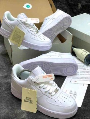Nikee Airforce 1 White Pure Leather UA Quality for her fix