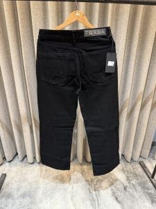 Prad a Black Metal Logo Imported Denim