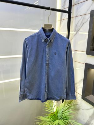 Ralp h Lauren Embroidery Logo Mid Blue Super Premium Denim Shirts F2548-MB