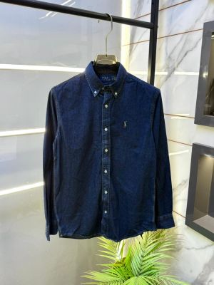 Ralp h Lauren Embroidery Logo Dark Blue Super Premium Denim Shirts F2548-DB